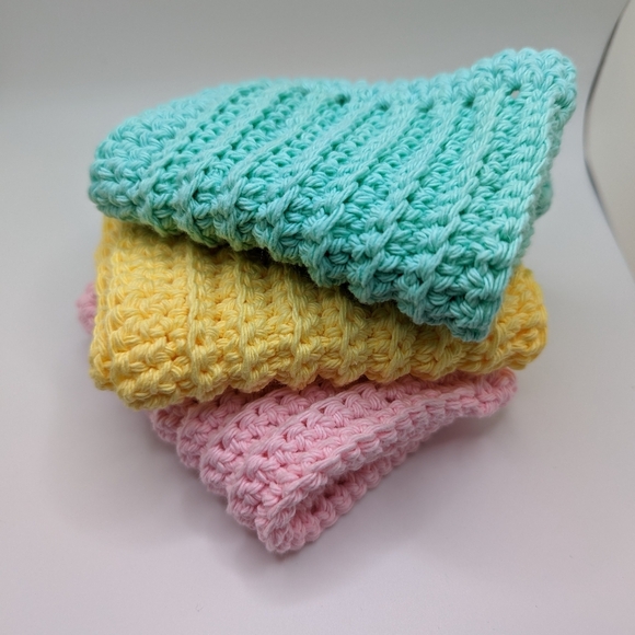 💞2/$20 HAND CRAFTED Crochetd All Purpose 100% Cottn Reusble Bath or Dish Cloths - Picture 6 of 10